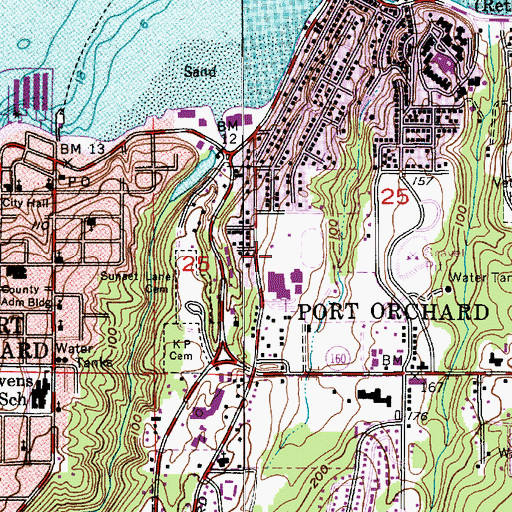 Topographic Map of South Kitsap Discovery Alternative High School, WA