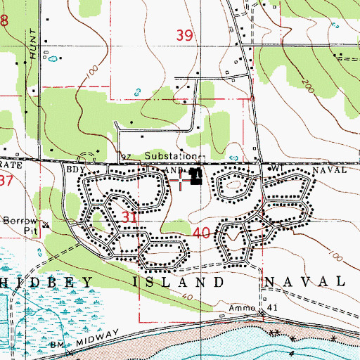 Topographic Map of Crescent Harbor Elementary School, WA
