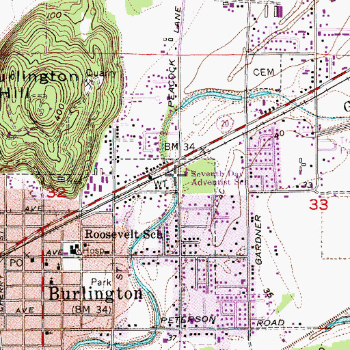 Topographic Map of Skagit Adventist School, WA