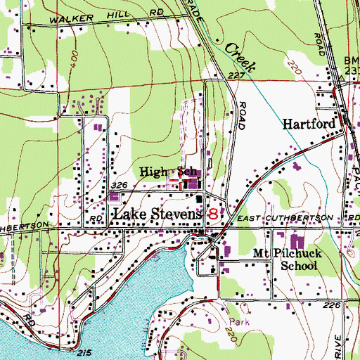 Topographic Map of North Lake School, WA