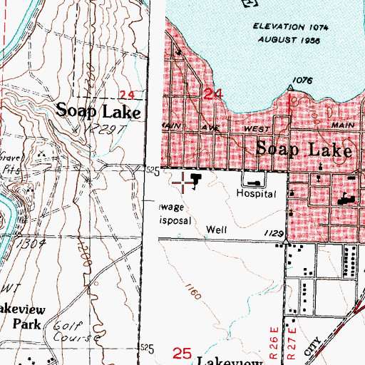 Topographic Map of Soap Lake Middle - High School, WA