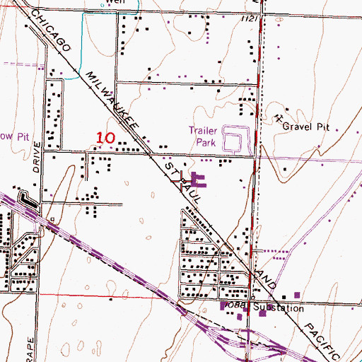 Topographic Map of Longview Elementary School, WA