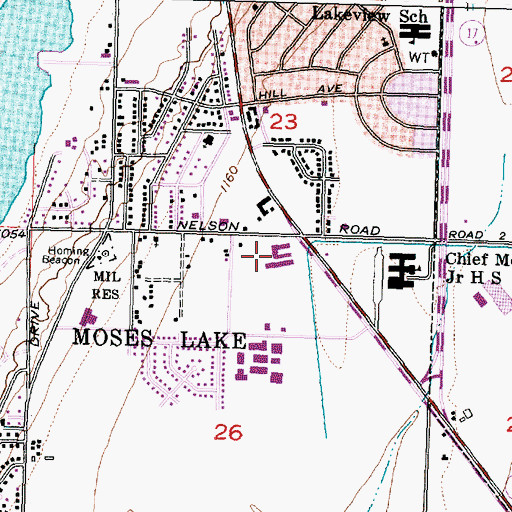 Topographic Map of Garden Heights Elementary School, WA