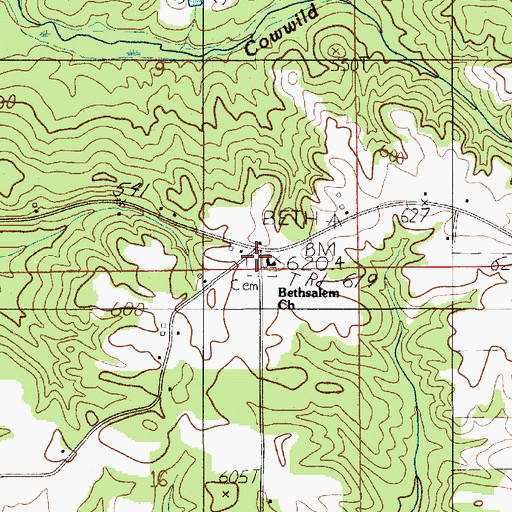 Topographic Map of Bethsalem Cemetery, AL