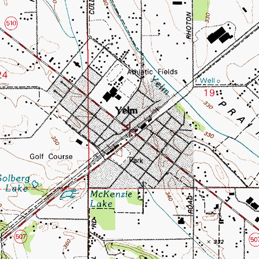 Topographic Map of Yelm Extension School, WA