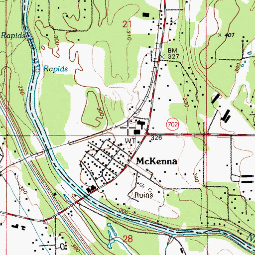 Topographic Map of McKenna Elementary School, WA