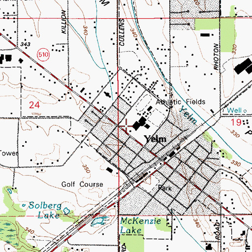 Topographic Map of Yelm Middle School, WA