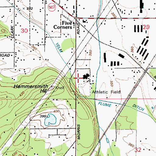 Topographic Map of Yelm Prairie Elementary School, WA