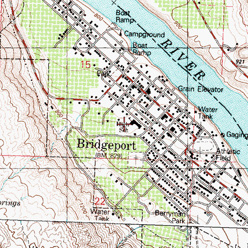 Topographic Map of Bridgeport Middle School, WA