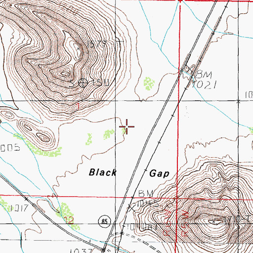 Topographic Map of Black Gap, AZ