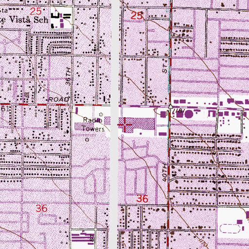 Topographic Map of Tower Plaza Shopping Center, AZ
