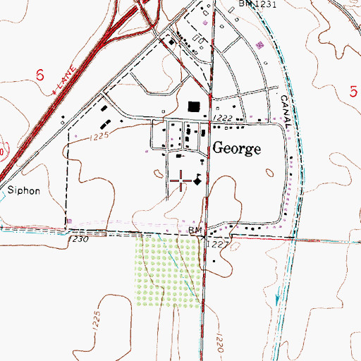 Topographic Map of George Elementary School, WA