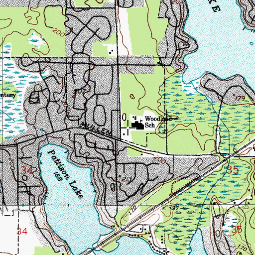Topographic Map of Woodland Elementary School, WA