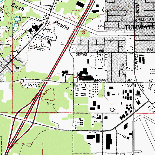 Topographic Map of Tumwater High School, WA