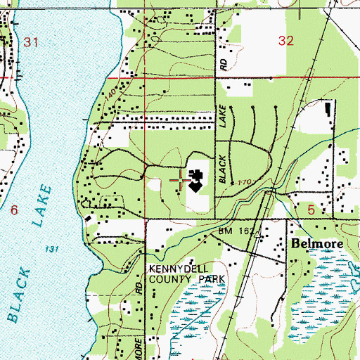 Topographic Map of Black Lake Elementary School, WA