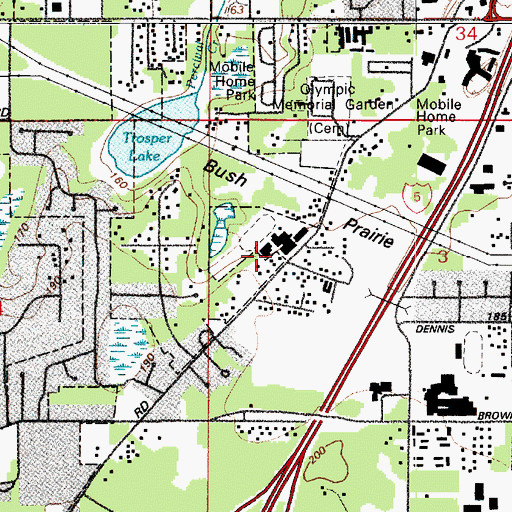 Topographic Map of Tumwater Middle School, WA