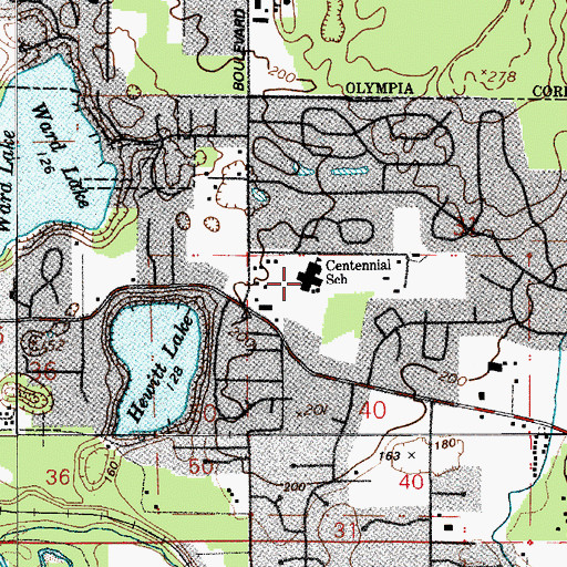 Topographic Map of Centennial Elementary School, WA