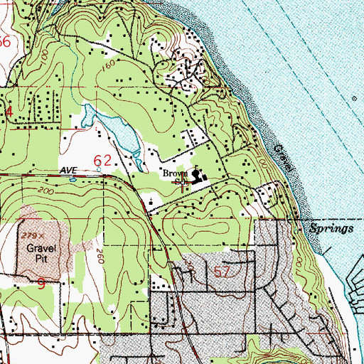 Topographic Map of L P Brown Elementary School, WA