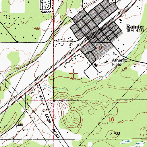 Topographic Map of Rainier Primary School, WA