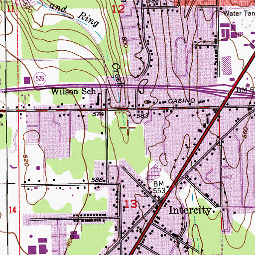 Topographic Map of Horizon Elementary School, WA