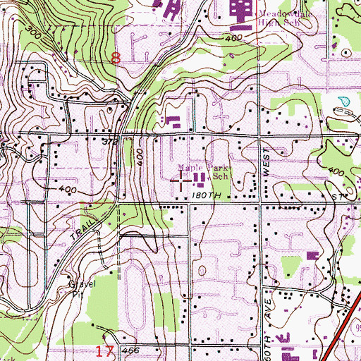Topographic Map of Snohomish County Christian Elementary School, WA