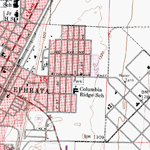 Topographic Map of New Life Christian School, WA