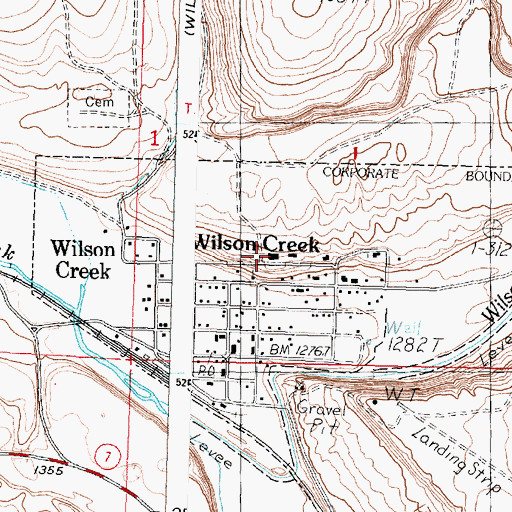Topographic Map of Wilson Creek Elementary School, WA