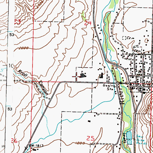 Topographic Map of Nespelem Elementary School, WA