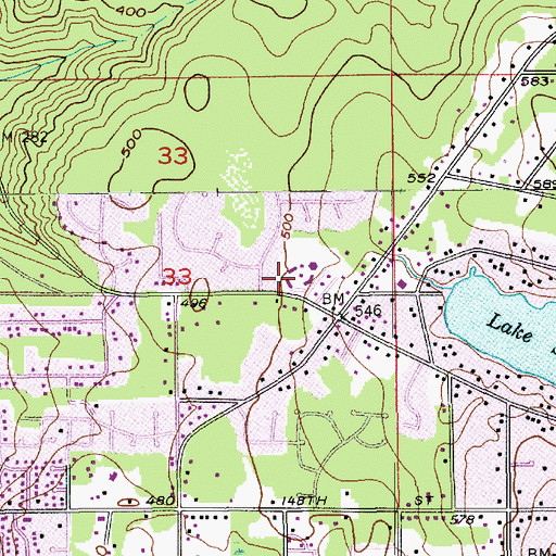 Topographic Map of Serene Lake Elementary School, WA