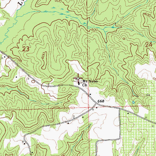 Topographic Map of Mount Nebo Cemetery, AL