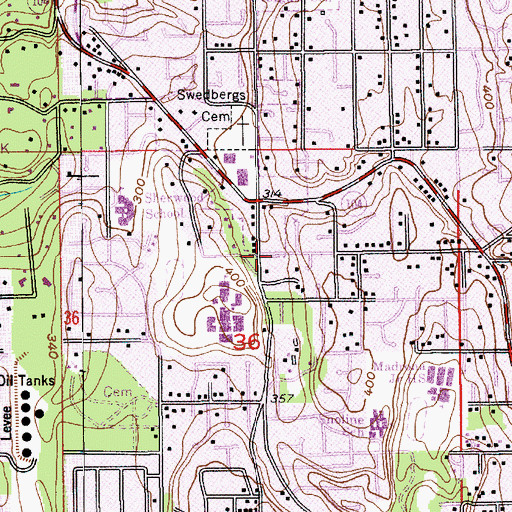 Topographic Map of Salem Lutheran School, WA