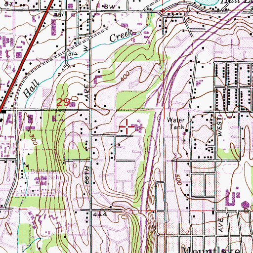 Topographic Map of Kings Temple Christian School, WA