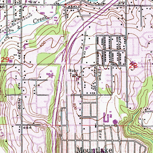 Topographic Map of Saint Pius X Elementary School, WA