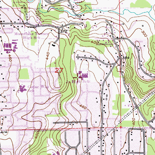 Topographic Map of Brier Terrace Middle School, WA