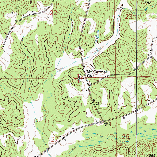 Topographic Map of Mount Carmel Cemetery, AL