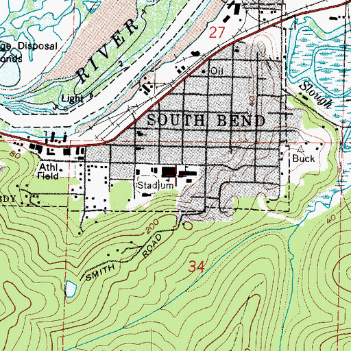 Topographic Map of Chauncey Davis Elementary School, WA