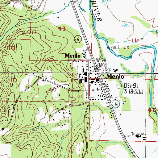 Topographic Map of Menlo Middle School, WA