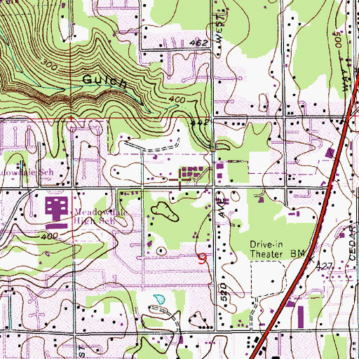 Topographic Map of Beverly Elementary School, WA