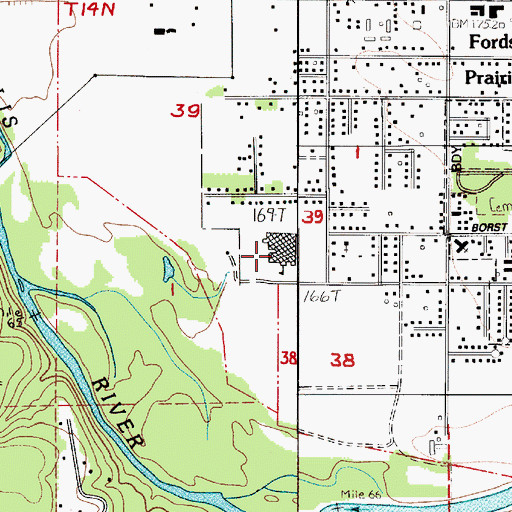 Topographic Map of Centralia High School, WA