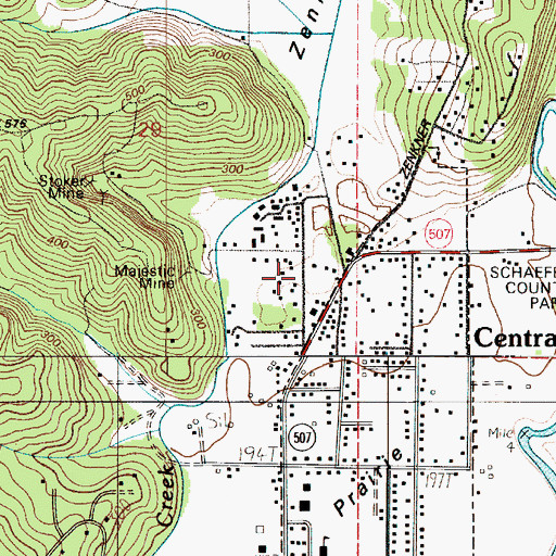 Topographic Map of Kiwanis Vocational School, WA