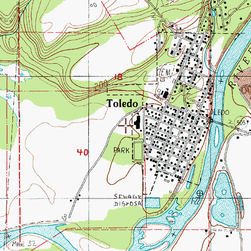 Topographic Map of Toledo Elementary School, WA