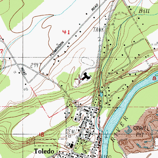 Topographic Map of Toledo High School, WA