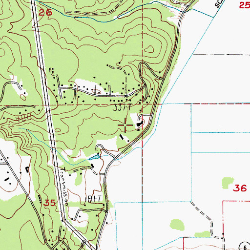 Topographic Map of Lewis County Adventist School, WA