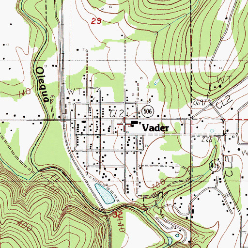 Topographic Map of Vader Elementary School, WA