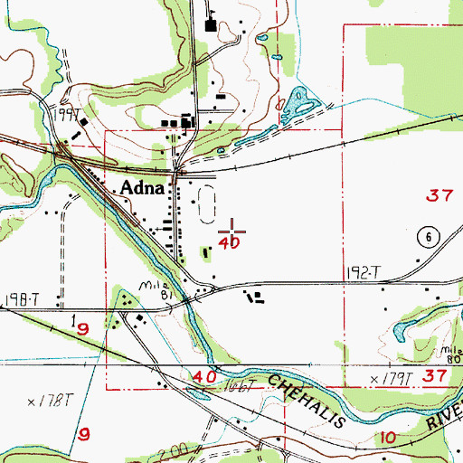 Topographic Map of Adna Middle - High School, WA