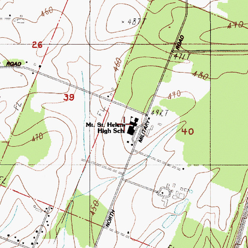 Topographic Map of Winlock Senior High School, WA