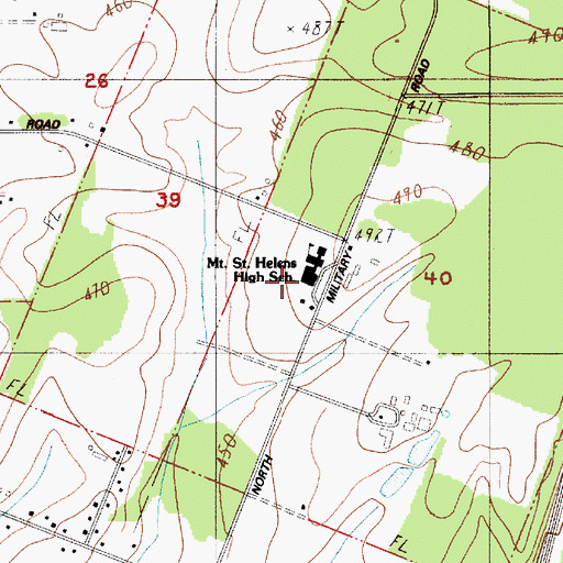 Topographic Map of Winlock Middle School, WA