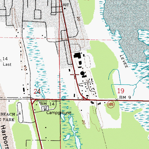 Topographic Map of Ocosta Elementary School, WA