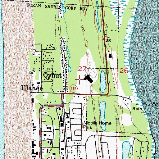 Topographic Map of North Beach Junior / Senior High School, WA