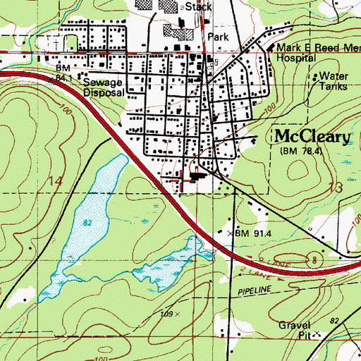 Topographic Map of McCleary Elementary School, WA